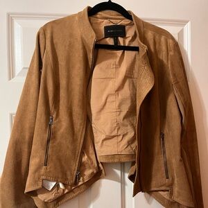 Bcbgmaxazria Camel Suede Moto Jacket